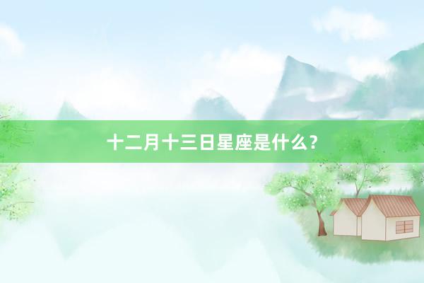 十二月十三日星座是什么?